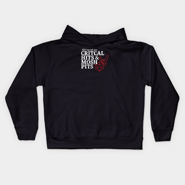 Critical Hits and Mosh Pits Kids Hoodie by DnlDesigns